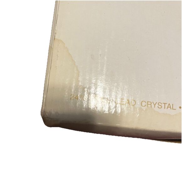 Vintage BLOCK Retired Frosted Tulip 8" Vase 24% Full Lead Crystal New In Box - Picture 10 of 10